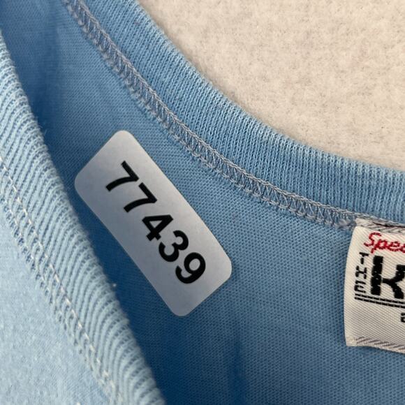 KING SIZE Tank Top Mens XLT Tall Beach Sunset Beachwear Single Stitch Blue VTG - Picture 11 of 11